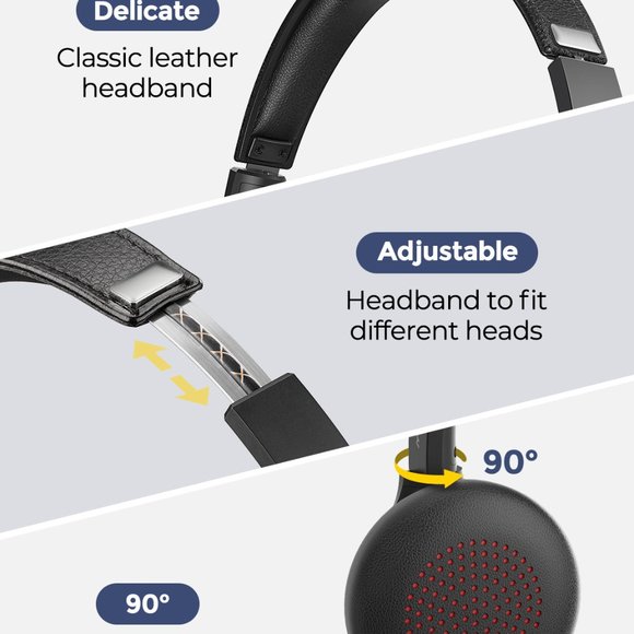 Mpow HC5 Bluetooth 5.0 Headset For Call Center Office Wireless Wired - Picture 11 of 11